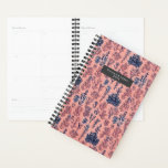 Coral Blue Pattern Planner<br><div class="desc">Pattern with illustrations of blue coral over a coral pink background.  Personalise with name on front.</div>