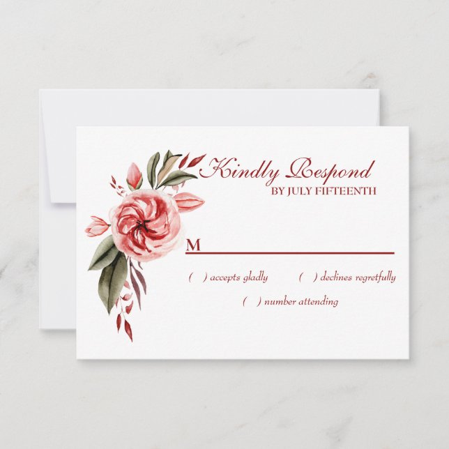 Coral & Blush Floral RSVP (Front)