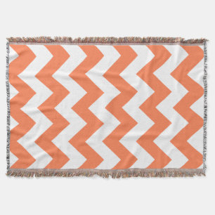 Coral Bold Chevron Throw Blanket