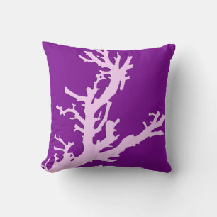 Coral branch - amethyst and orchid cushion