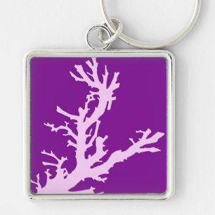 Coral branch - amethyst and orchid key ring