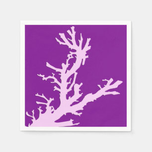 Coral branch - amethyst and orchid napkin
