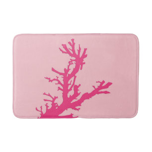 Coral branch - shades of coral pink bath mat