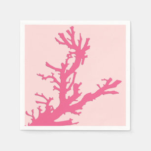 Coral branch - shades of coral pink napkin