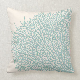 Coral branch throw pillow