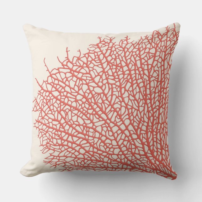 coral branch throw pillow (Front)