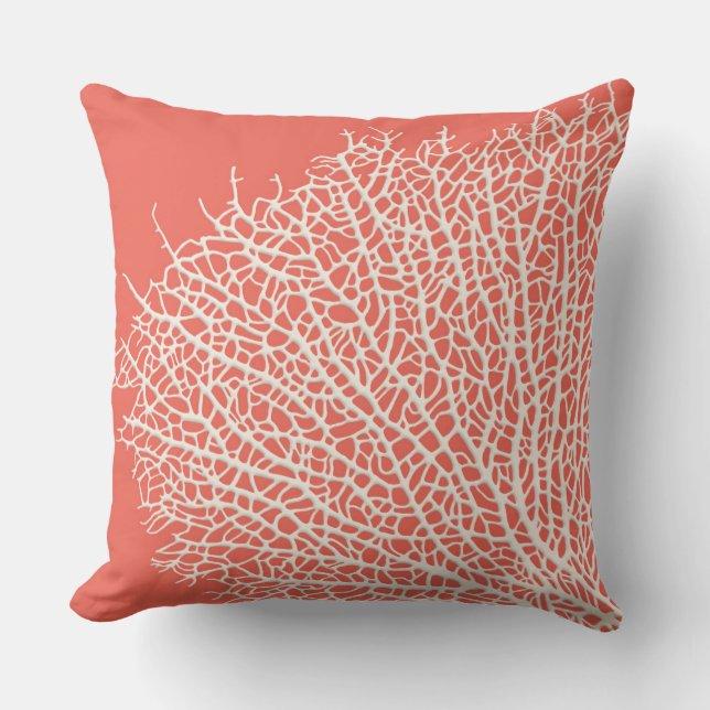 Coral branch throw pillow (Front)