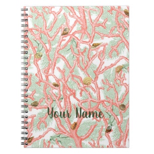 Coral Branches with Seashells Writing Journal