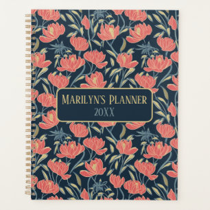 Coral Breeze Floral Personalised Planner