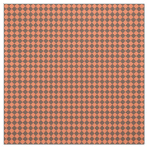 Coral Brown Chequered Diamond Pattern Fabric