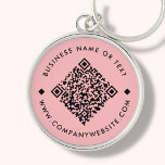 Coral | Business Custom QR Code Keychain<br><div class="desc">Customisable QR Code keychain,  with a coral peach tone background. To generate a new QR code on the design,  add your website URL or social media handle in the " personalise this template" feature.</div>