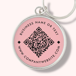 Coral | Business Custom QR Code Keychain