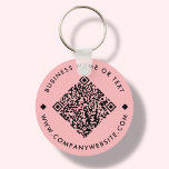 Coral | Business Custom QR Code Keychain<br><div class="desc">Customisable QR Code keychain,  with a coral peach tone background. To generate a new QR code on the design,  add your website URL or social media handle in the " personalise this template" feature.</div>