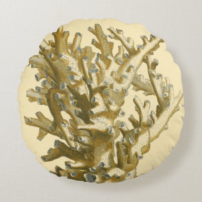 Coral by the Sea Round Cushion (Front)