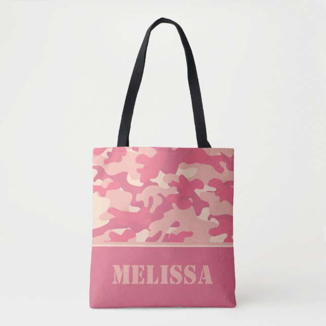 Coral Camo Camouflage | Personalised Tote Bag (Front)
