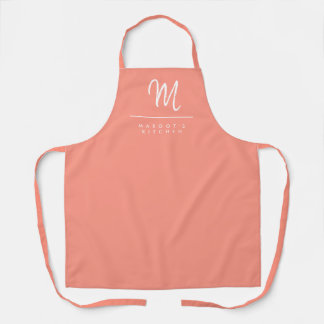 Coral Cascade Monogrammed Apron