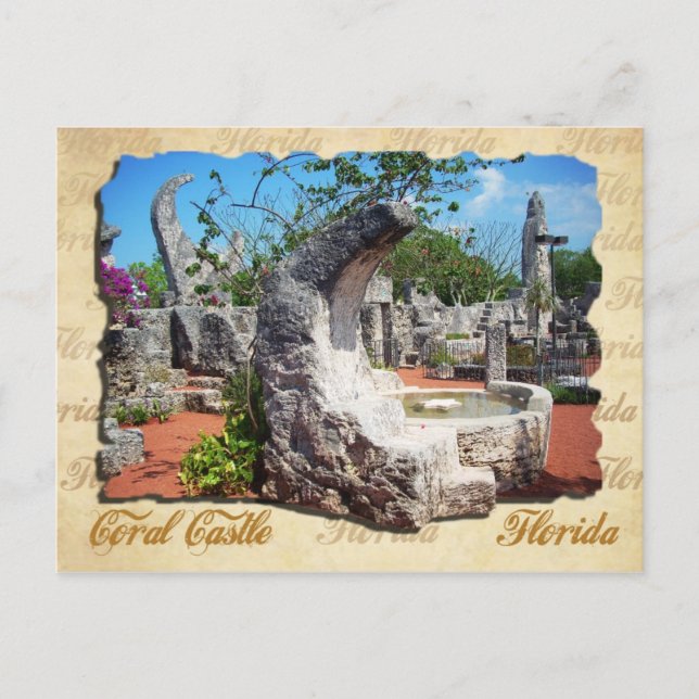 Coral Castle, Florida -  moon fountain Postcard (Front)