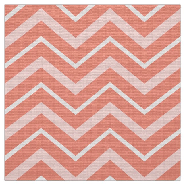 Coral Chevron Upholstery Fabric (Swatch)