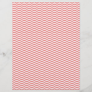 Coral Chevron/Zig Zag Scrapbook Paper