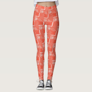 Coral Chic Mod Design Leggings