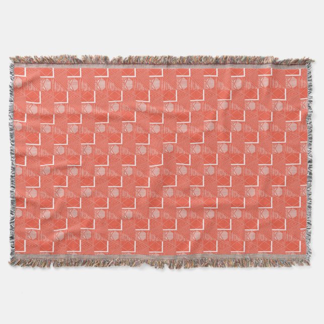 Coral Chic Mod Design Throw Blanket (Front)