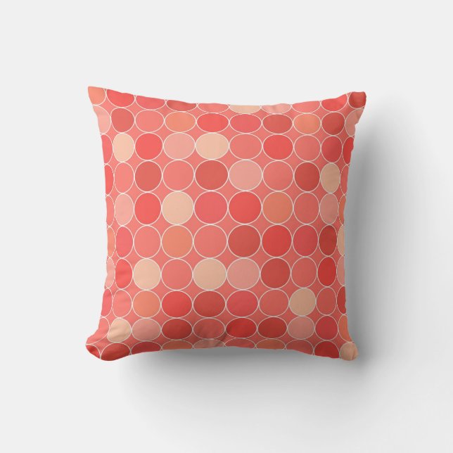 Coral Circles Pattern Decorative Pillow (Front)