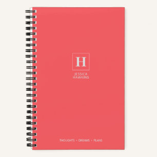 Coral Classic Monogram Notebook