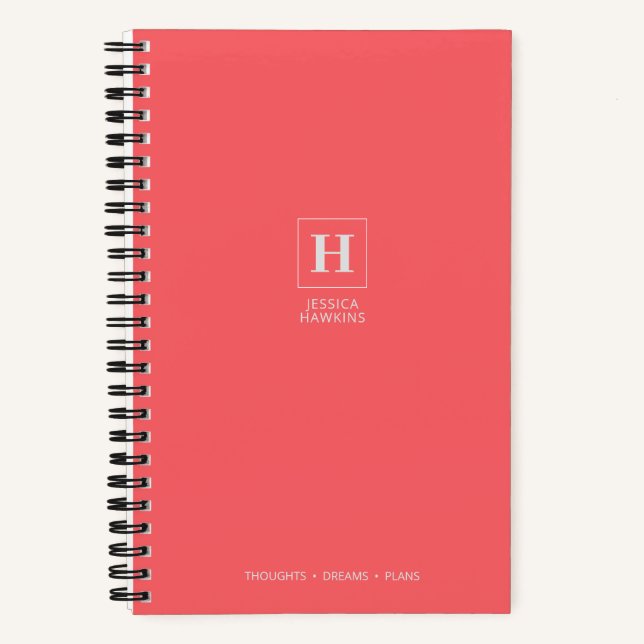 Coral Classic Monogram Notebook (Front)