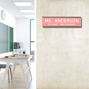 Coral Classroom Door Sign