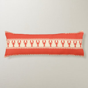Coral Coastal Lobster Stripes Body Cushion