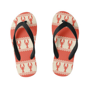 Coral Coastal Lobster Stripes Kid's Thongs