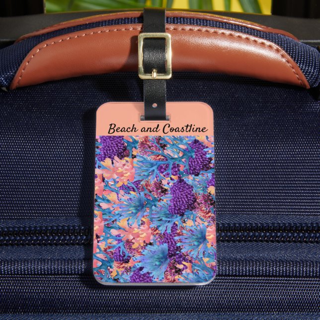 Coral Collage  Luggage Tag (Front Insitu 2)