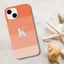 Coral Colour Blocks Custom Monogram Initial 