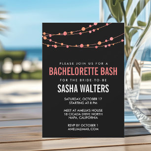 Coral Confetti Bachelorette Party Invitation