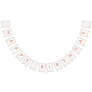 Coral Confetti Watercolor Dots Bunting Flag