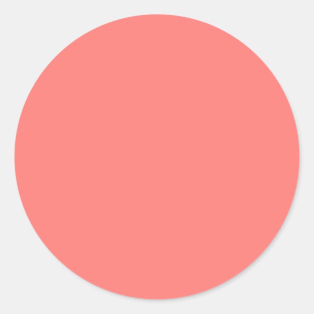 Coral coral classic round sticker (Front)