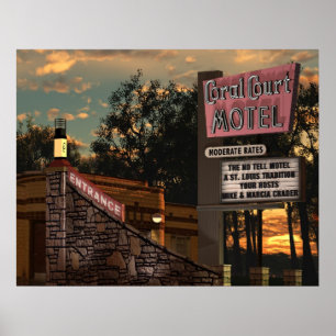 Coral Court Motel on Route 66 Poster