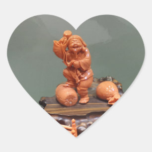 Coral Crafted Chinese Motif Heart Sticker