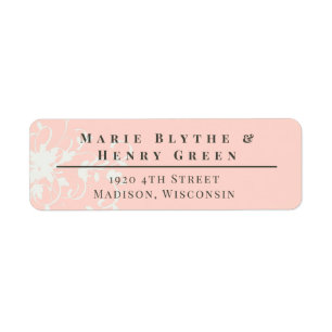 Coral & Cream Filigree Elegant Return Labels