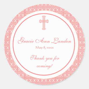 Coral Cross Address Label/Favour Sticker