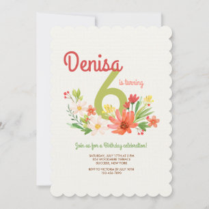 Coral Daisies Invitation