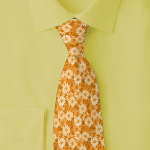 Coral Daisies Tie