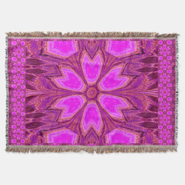 Coral Dawn Throw Blanket (Front)