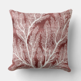 Coral Decorative Pillow | Beach Throw Pillows
