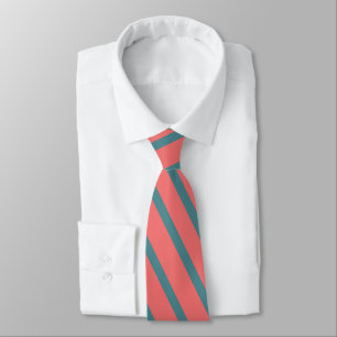 Coral Diagonal Stripes Tie