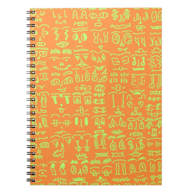 Coral Doodle Spiral Notebook - Abstract Line Art i (Front)