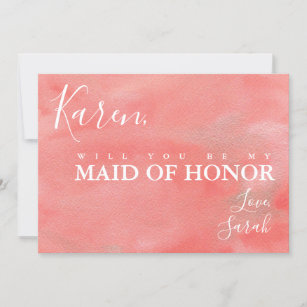 Coral Dreams  Be My Maid of Honour Proposal Card