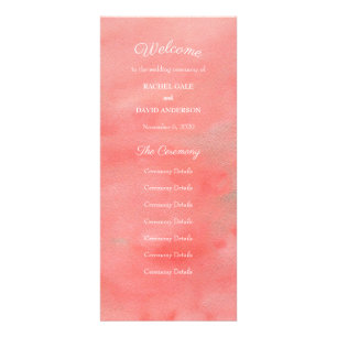 Coral Dreams Wedding Ceremony Program Rack Card