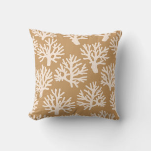 Coral Drift Brown Cream Cushion