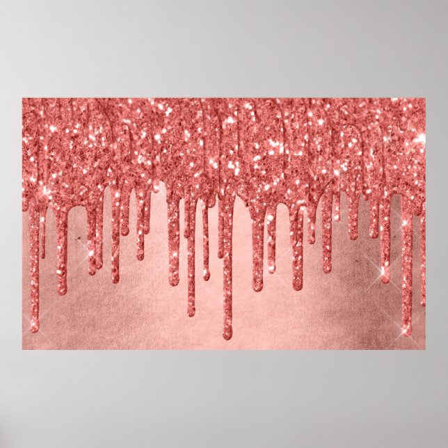 Coral Drip Decor | Trendy Metallic Glitter Icing (Front)